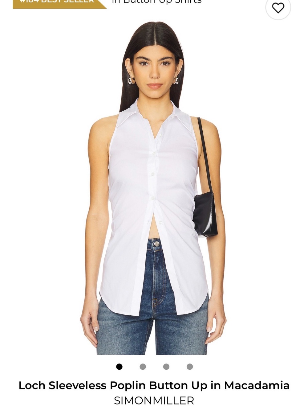 Simon Miller Sleeveless Poplin Button-Up Top in White